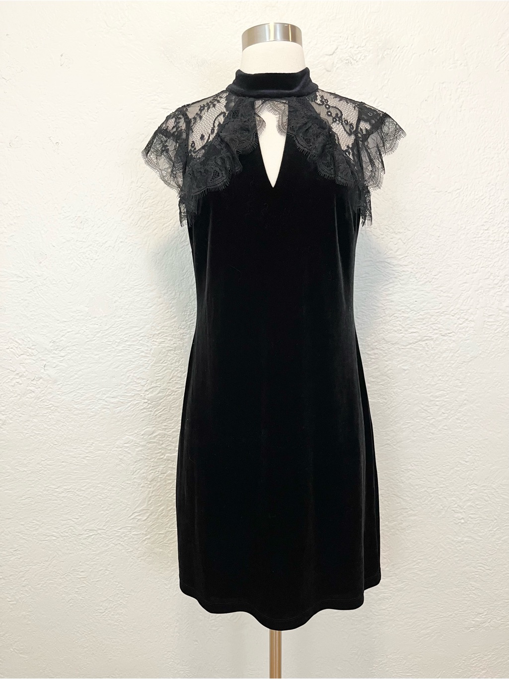 Black Dress Velvet Lace Goth Dark Romantic 2 Whbm